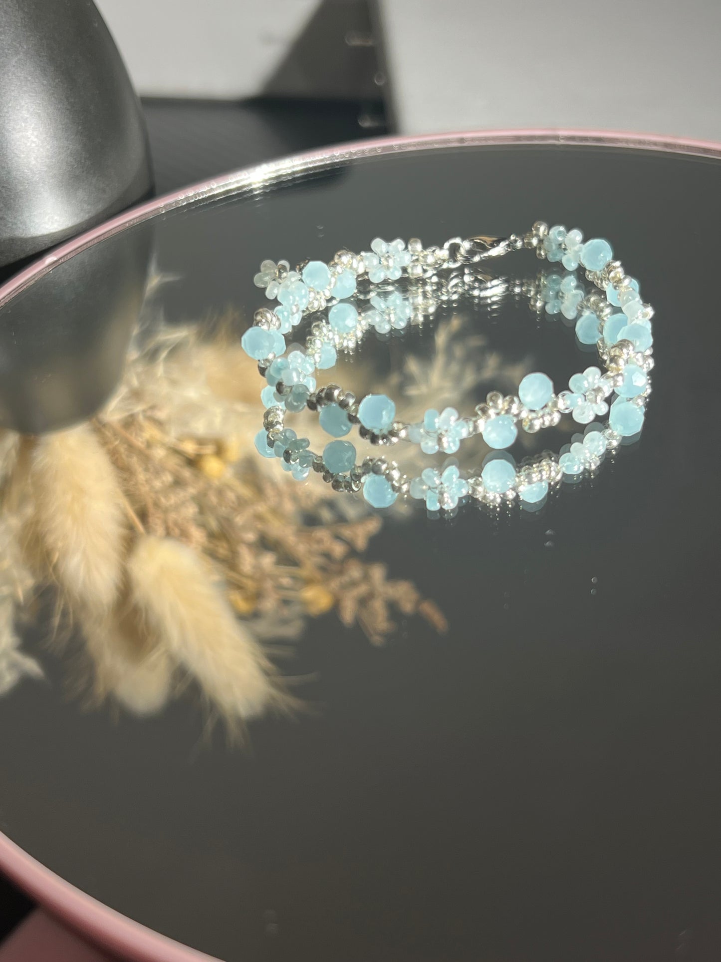 Delikat Blå Krystall Armbånd - Håndlaget Smykke