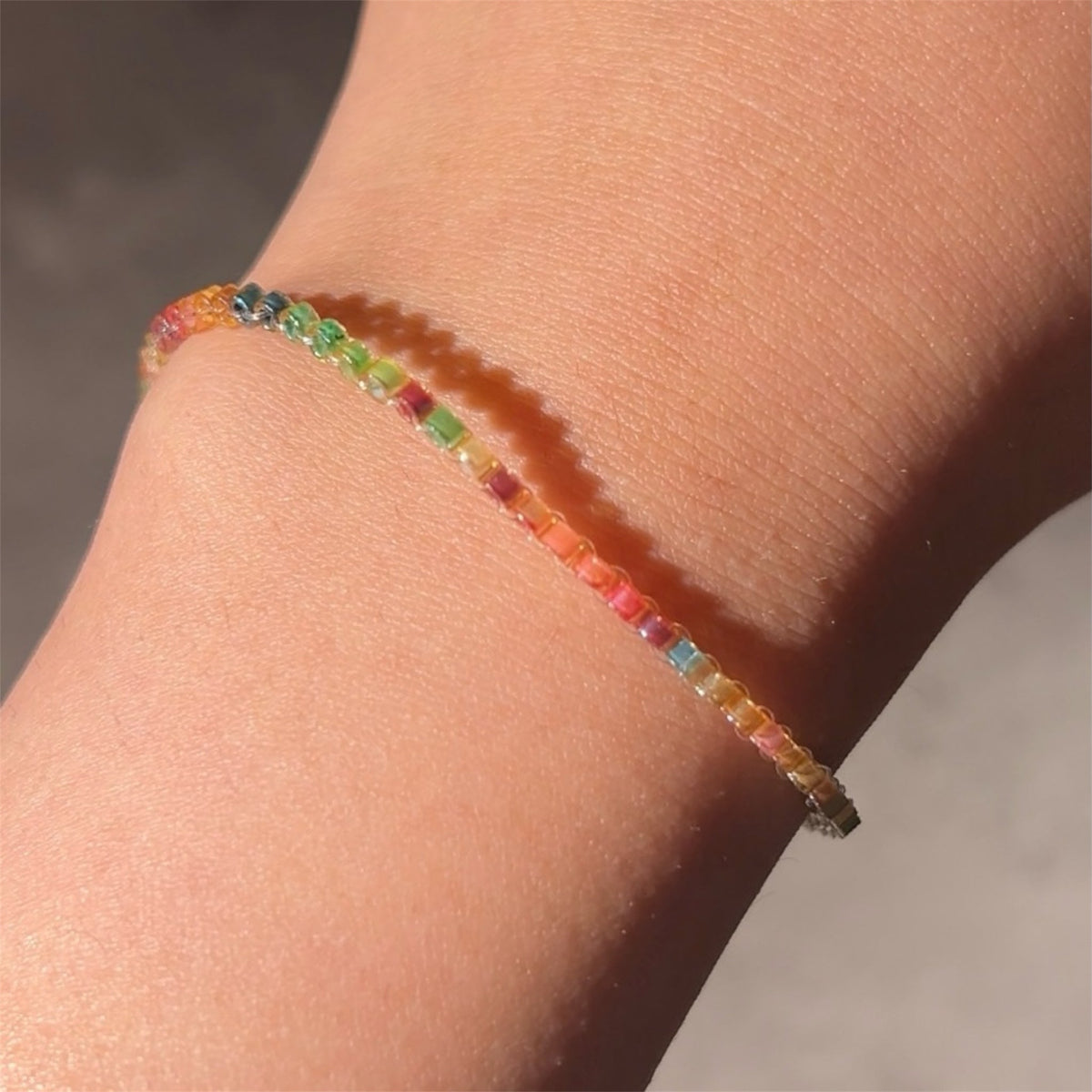 Autumn Glow Glass Bead Bracelet