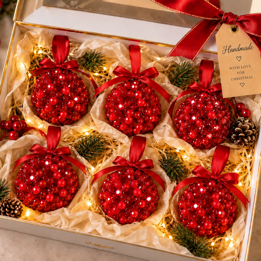 Red Christmas Bauble Gift Set – 6 Pieces