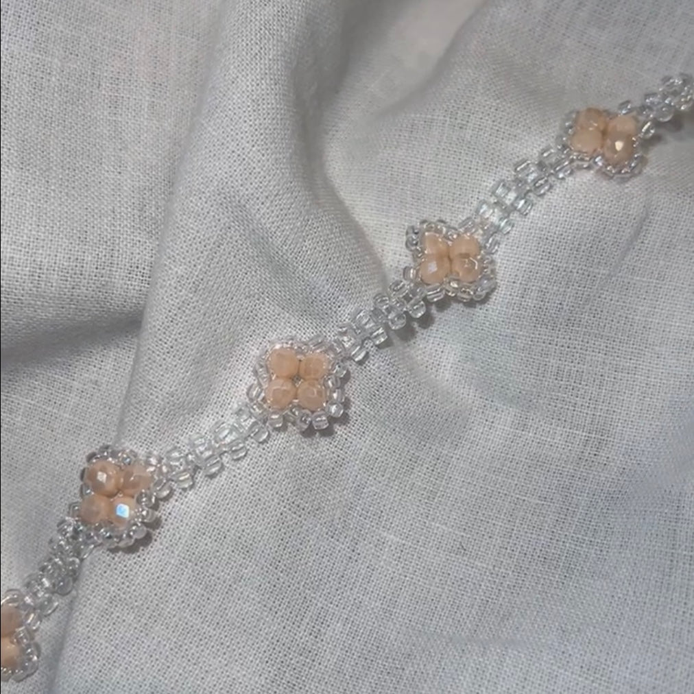 Kløverblad Armbåndsett - Tre Farger med Krystallperler